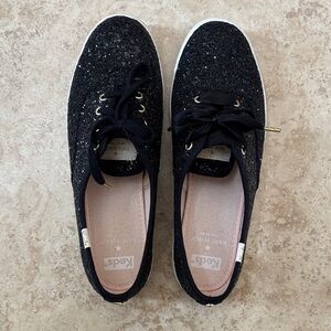 Kate Spade Black Glitter Sneakers